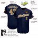 Custom Navy Old Gold-White Authentic Baseball Jersey