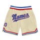 Custom Cream Royal-Red Authentic Throwback Basketball Shorts