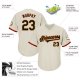 Custom Cream Black-Orange Authentic Throwback Rib-Knit Baseball Jersey Shirt