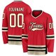 Custom Red Cream-Black Hockey Jersey