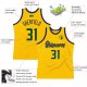 Custom Gold Hunter Green-Navy Authentic Throwback Basketball Jersey