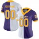 Custom Purple Gold-White Mesh Split Fashion Football Jersey