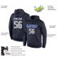 Custom Stitched Navy Gray-Blue Sports Pullover Sweatshirt Hoodie