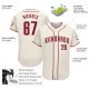 Custom Cream Crimson Authentic Baseball Jersey