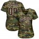 Custom Camo Brown-White Authentic Baseball Jersey