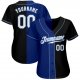 Custom Black White-Royal Authentic Split Fashion Baseball Jersey