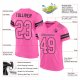 Custom Pink Pink-Black Mesh Authentic Football Jersey