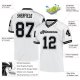 Custom White Black-Gray Mesh Authentic Throwback Football Jersey