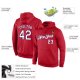 Custom Stitched Red White-Royal Sports Pullover Sweatshirt Hoodie