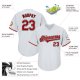 Custom White Red-Black Authentic Throwback Rib-Knit Baseball Jersey Shirt