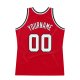 Custom Red White-Black Authentic Throwback Basketball Jersey