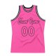 Custom Pink Pink-Black Authentic Throwback Basketball Jersey