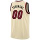 Custom Cream Black Pinstripe Maroon-Black Authentic Basketball Jersey