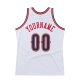 Custom White Navy-Red Authentic Throwback Basketball Jersey