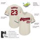 Custom Cream Red-Navy Authentic Throwback Rib-Knit Baseball Jersey Shirt