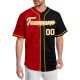 Custom Black White-Red Authentic Split Fashion Baseball Jersey