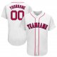 Custom White Red-Navy Baseball Jersey