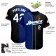 Custom Black White-Royal Authentic Split Fashion Baseball Jersey