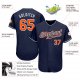 Custom Navy Orange-White Authentic Baseball Jersey