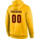 Custom Stitched Gold Brown-Orange Sports Pullover Sweatshirt Hoodie