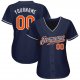 Custom Navy Orange-White Authentic Baseball Jersey