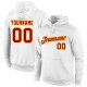 Custom Stitched White Red-Gold Sports Pullover Sweatshirt Hoodie